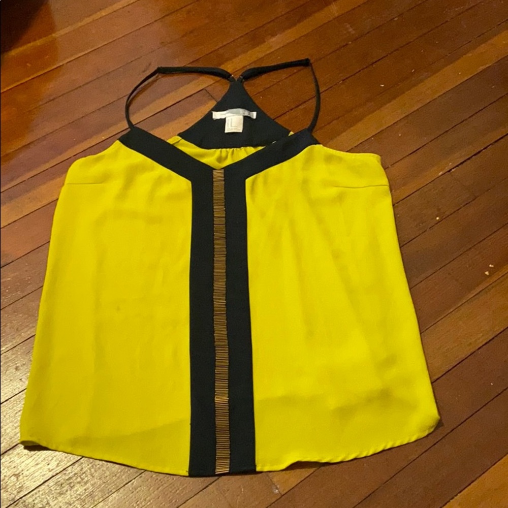 YELLOW AND BLACK DRESS TANK